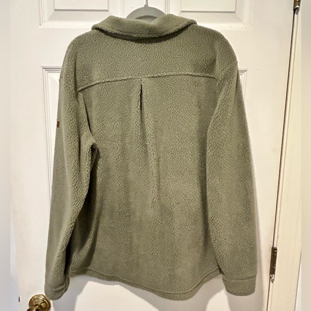 L.L Bean Cozy Cottage Fleece Green Button Down- M - Picture 3 of 11